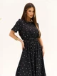 Классическое платье в горошек с коротким рукавом Old Money ISSA PLUS 15696 XL черное (issa2007682828401) - изображение 4
