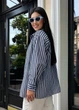 Жіноча сорочка на кнопках з довгим рукавом Q3021 L-XL (50-52) Синій - зображення 3