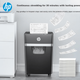 Шредер HP Level 5 для конфіденційного використання в офісі середнього та комерційного використання (безперервне знищення протягом 30 хвилин, 8 аркушів за прохід, місткість 20 літрів, може знищувати картки/скоби) Чорно-золотий, модель B2008MC - изображение 1