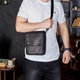 Мужская кожаная сумка с клапаном Tiding Bag TD-20033 24×20×6 черная — вместительный мессенджер планшет через плечо - изображение 8