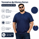 Футболка Red Down чоловіча великого розміру бавовняна на трьох гудзиках, 9XL, Синій - зображення 5