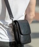 Мужская кожаная сумка через плечо Tiding Bag TD-23433 — вместительный мессенджер с клапаном, 3 отделения, барсетка 24×20×6 черная - изображение 2