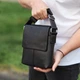 Мужская кожаная сумка через плечо Tiding Bag 48450 — компактный мессенджер с клапаном, 2 отделения, барсетка 21×23×5.5 черная - изображение 6