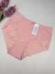 Высокие хлопковые слипы с кружевом 90959, 3XL (ОБ 120-130), Пудра - изображение 1
