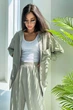 Жіночий костюм з турецького котону з сорочкою та брюками Seventeen L-XL Зелений (2000000166827) - зображення 2