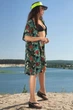 Жіноча пляжна туніка з льону з квітковим принтом Seventeen L-XL Зелений (2000000151632) - зображення 5