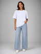 Модная женская футболка градиентная белая (N1569) one size - изображение 2