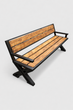 Лавка зі спинкою AXIS Forge Bench метал дерево світле метал чорний 160 см - зображення 2