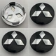 Колпачки Mitsubishi MN103370 60 мм 55 мм черные с хром логотипом заглушки в диск митсубиси - изображение 1