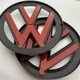 Комплект захисних накладок на штатні емблеми VW перед-зад Golf V Golf 5 Гольф 112 мм 128 мм чорні - зображення 7