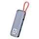 Перехідник adapter ROCK TR06 6-in-1 Type-C to HDMI 4K / 3xUSB 3.0 / RJ45 Gigabit Ethernet / Type-C PD Сірий - зображення 3