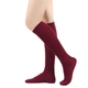 Гольфы однотонные ниже колена бордовые One Size - изображение 1