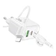 Мережевий Зарядний Пристрій Borofone BAS44A 1USB-C/1USB PD/QC 20W+Type-C to Lightning Бiлий - зображення 5