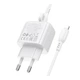 Мережевий Зарядний Пристрій Borofone BAS44A 1USB-C/1USB PD/QC 20W+Type-C to Lightning Бiлий - зображення 7