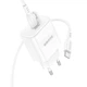 Мережевий Зарядний Пристрій Borofone BA81A 1USB-C PD/QC 20W+Type-C to Type-C Бiлий - зображення 5