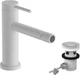 Змішувач hansgrohe Tecturis S для біде, білий матовий 73201700 із зливним гарнітуром - изображение 1