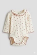 Боди ажурный для девочки H&M 1239679-009 068 см (3-6 months) Бежевый - изображение 1