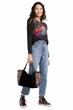 Жіноча блузка Desigual Kamirow чорна елегантна XS 21WWBW47/2000 (XS) - изображение 3