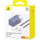 Сетевое зарядное устройство Baseus GaN5 Mini Fast Charger 1Type-C 30W+ Cable Type-C to Type-C 100W 1m P10110902523-00 Purple - изображение 4
