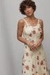 Длинный шифоновый сарафан с кружевом Lurex Кремовый L (57567) - изображение 3