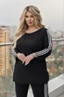 Спортивний костюм, з рубчика, що має туніку декоровану лампасою мод ВДЖВ - 1078, Чорний, 56-58 - изображение 7