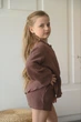 Мусліновий костюм, must-have для маленьких модниць мод ДОЕ-020, Молочний шоколад, 134-140 - изображение 3