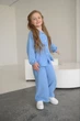 Мусліновий костюм, must-have штани+сорочка мод ДОЕ-021, Блакитний, 134-140 - изображение 5
