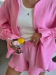 Женский костюм муслиновый розовый M -L г1457.01 - изображение 3