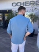 Рубашка мужская из муслина 32763 3XL голубая - изображение 8