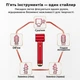 Стайлер UKLISS WT-638 5в1 фен щітка мультистайлер для укладання волосся 800 вт з насадками, Рубіновий оксамит - изображение 7