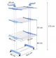 Сушилка для белья Garment Rack складная вертикальная, 15 кг, белая/серебристая - изображение 4