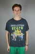 Футболка Gallery Dept Skeleton Beach винтажная серая унисекс с принтом скелетов и логотипом, 100% хлопок XS Темно-сірий (2602604733) - изображение 1