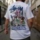 Футболка Stussy Белая футболка Stussy с графическим принтом и логотипом для уличного стиля XS Біла (2586974036) - изображение 3