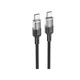Кабель HOCO U129 Spirit USB Type-C to USB Type-C 60W, прозрачный кабель для быстрой зарядки и передачи данных, 1.2 м, черный - изображение 2