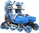 Дитячі роликові ковзани 2в1 знімні лінійні та поперечні Inline + Quad Neon Combo ролики 4 колісні поліуретанові колеса із LED підсвічуванням розмір 34-37 Синій - зображення 4