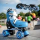 Дитячі роликові ковзани 2в1 знімні лінійні та поперечні Inline + Quad Neon Combo ролики 4 колісні поліуретанові колеса із LED підсвічуванням розмір 34-37 Синій - зображення 6