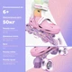 Дитячі розсувні роликові ковзани 2в1 лінійні та поперечні Inline + Quad Neon Combo Skates ролики 4 колісні поліуретанові колеса із LED підсвічуванням розмір 30-33 Веселка різнобарвний рожевий - зображення 8