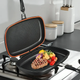 Сковорода гриль подвійна 32 см, / Антипригарна сковорідка гриль Double grill Pan (L) - зображення 2