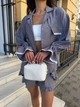 Костюм Podolyanka лляний з рюшами та воланами сірий 48-52 (Арт. 2567BT) - зображення 5