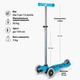 Самокат дитячий триколісний Micro Maxi Deluxe Glow LED зі світлом Блакитний - зображення 5