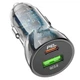 Автомобильное зарядное устройство HOCO Z47A Transparent Discovery Edition dual port PD30W+QC3.0 car charger Transparent Black - изображение 3