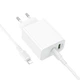 Мережевий зарядний пристрій з кабелем BOROFONE BA106A Stellar PD20W+QC3.0 charger set (C to iP) (EU) White - зображення 5
