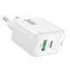 Мережевий зарядний пристрій BOROFONE BAS45A Potential PD30W+QC3.0 charger(EU) White - зображення 4