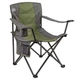 Стул туристический складной CampMaster Classic 300 до 150 кг с подстаканниками и карманами, кемпинговый стул-зонтик с подлокотниками, стальной каркас, зеленый - изображение 2