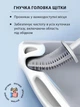 Ершик для унитаза силиконовый VMHouse щетка ерш туалетный для чистки туалета с подставкой и креплением на стену йоршик унитазный навесной настенный в туалет белый (0004-0001) - изображение 2