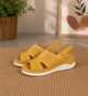 Жіночі босоніжки прошиті натуральна шкіра з перфорацією DJUS SHOES Жовтий 39 розмір (25 см.) - изображение 2