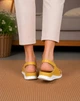 Жіночі босоніжки прошиті натуральна шкіра з перфорацією DJUS SHOES Жовтий 39 розмір (25 см.) - изображение 4
