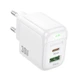 Мережевий зарядний пристрій BOROFONE BAS45A Potential PD30W+QC3.0 charger(EU) White - зображення 3