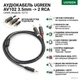 Аудіокабель mini-jack 3.5 mm на Double RCA тюльпан UGREEN AV102 2RCA Male Cable (1 м). Black - зображення 2