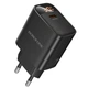 Мережевий зарядний пристрій BOROFONE BA97A Ilustre single-port PD30W charger with digital display (EU) Black - зображення 1